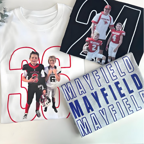 Custom Game Day Tee with Multi-Person Photo – Perfect for Football Fans
