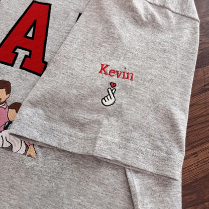 Custom Dad Photo Embroidery with nickname T-shirt/ Sweatshirt /Hoodie