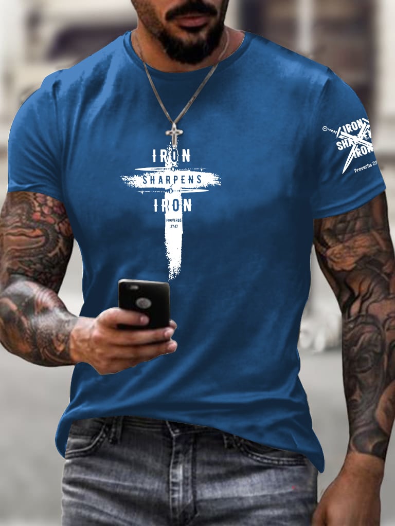 Men's  Iron Sharpens Iron Faith Printed Shirt