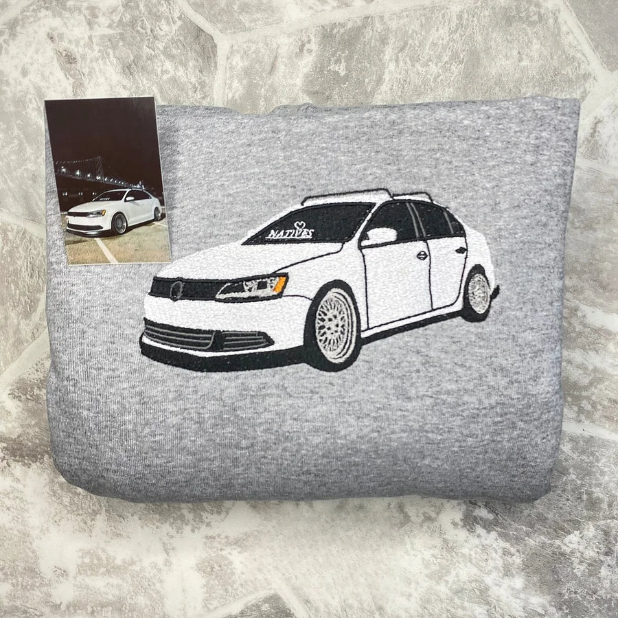 Custom Car Embroidered Crewneck & Hoodies – The Perfect Gift for Dad or Husband!