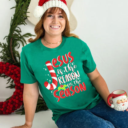 Jesus Is the Reason for the Season Christian Christmas Family Matching T-Shirt