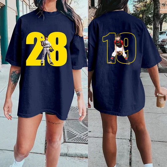 Custom Cheer Shirt – Personalized Front & Back with Photo & Number | Sports Fan Tee