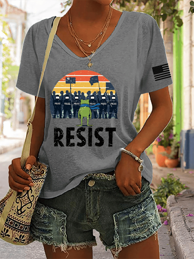 🔥Buy 3 Get 15% Off🔥Women's FDT Print V-Neck T-Shirt