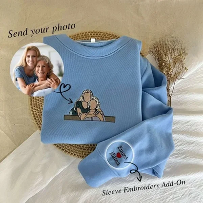 Custom Embroidered Portrait From Photo Hoodie