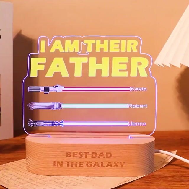 🔥I Am Their Father Night Light with Kids Names - Best Gift For Dad