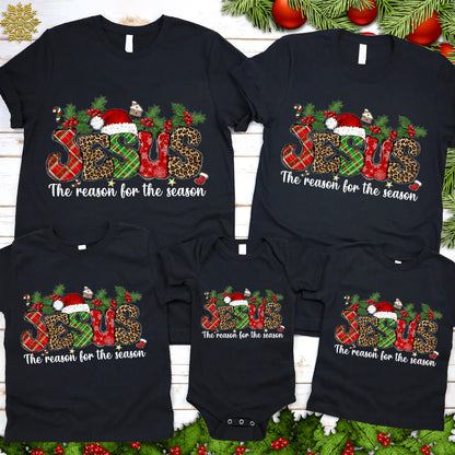 Jesus Is the Reason Christian Christmas Family Matching Shirts