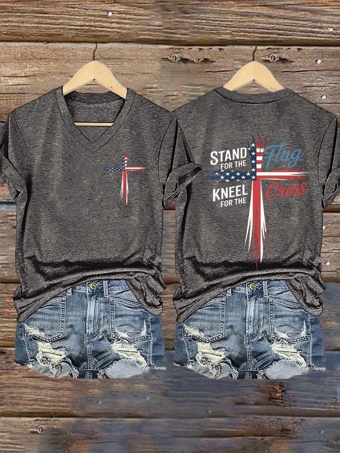 Women's Faith Print V-Neck T-Shirt