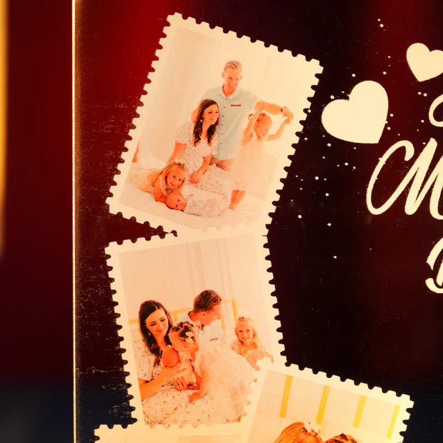 Custom LED Light Frame with Photos & Personal Letters - Gift for Mother's Day