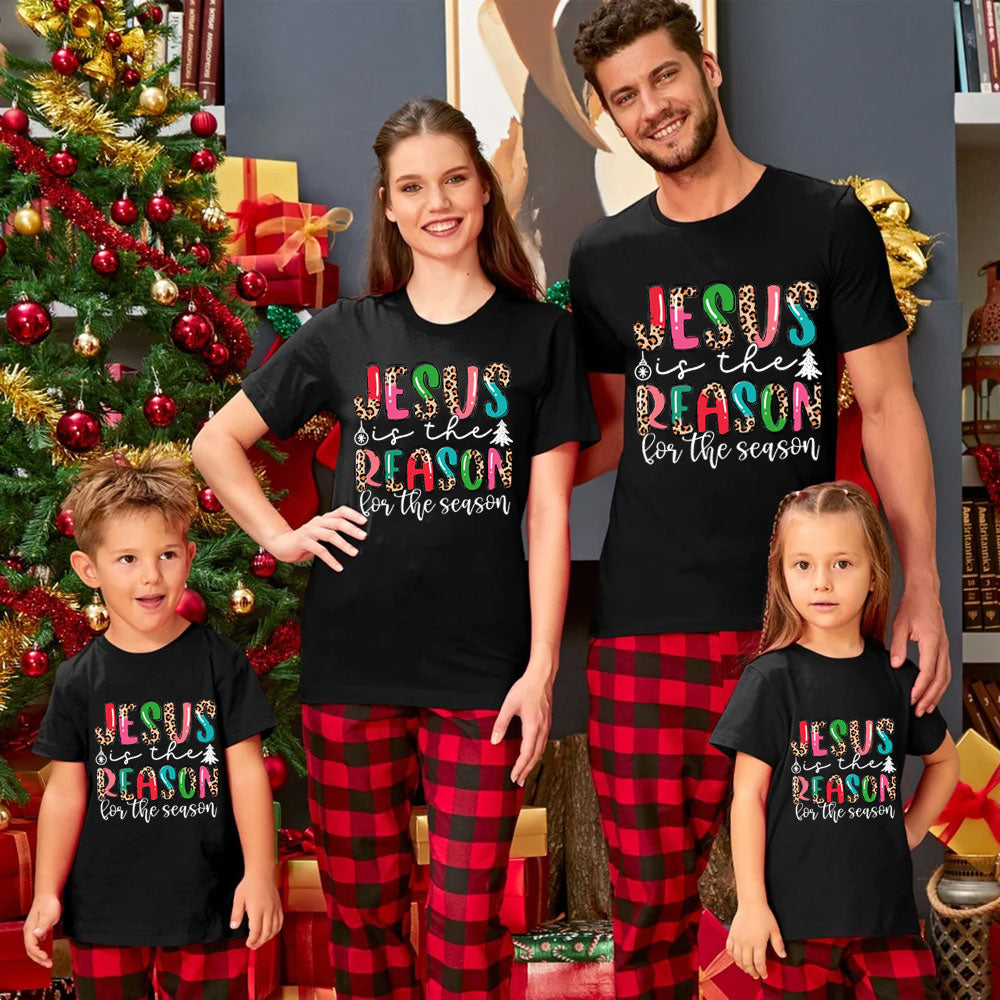Jesus is the Reason for the Season Faith Christmas Family Matching Shirts