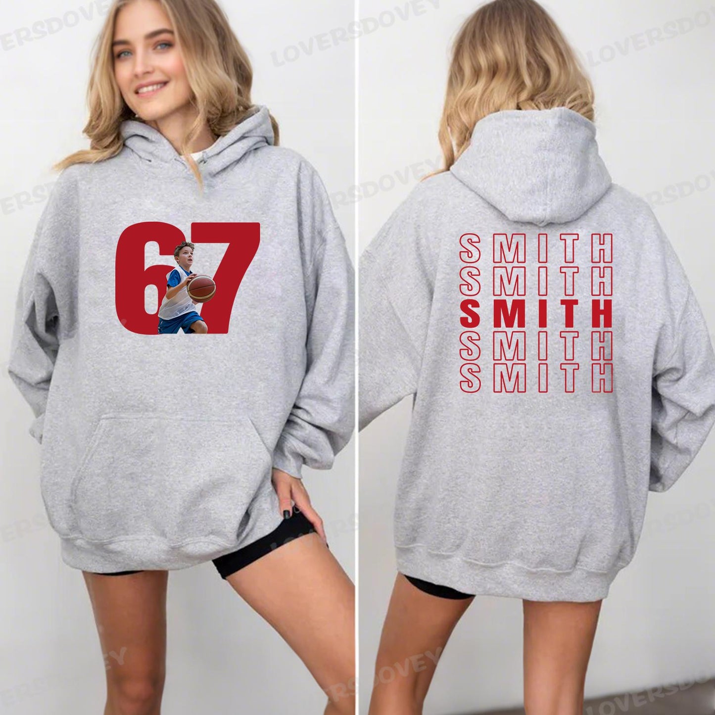 Custom Soccer Personalize Cheer Tee- Custom Photo & Number & Name Print Sport Shirt