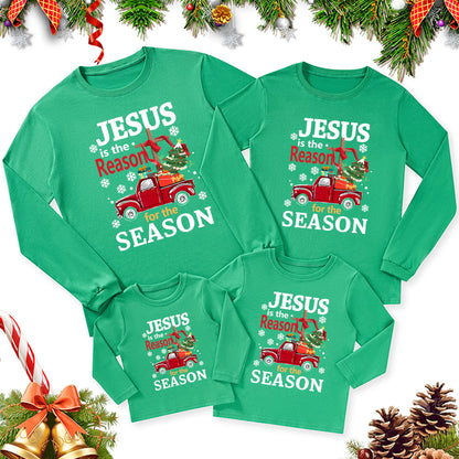 Jesus Is The Reason For Seanson Christmas Family Matching Long Sleeve T-Shirt