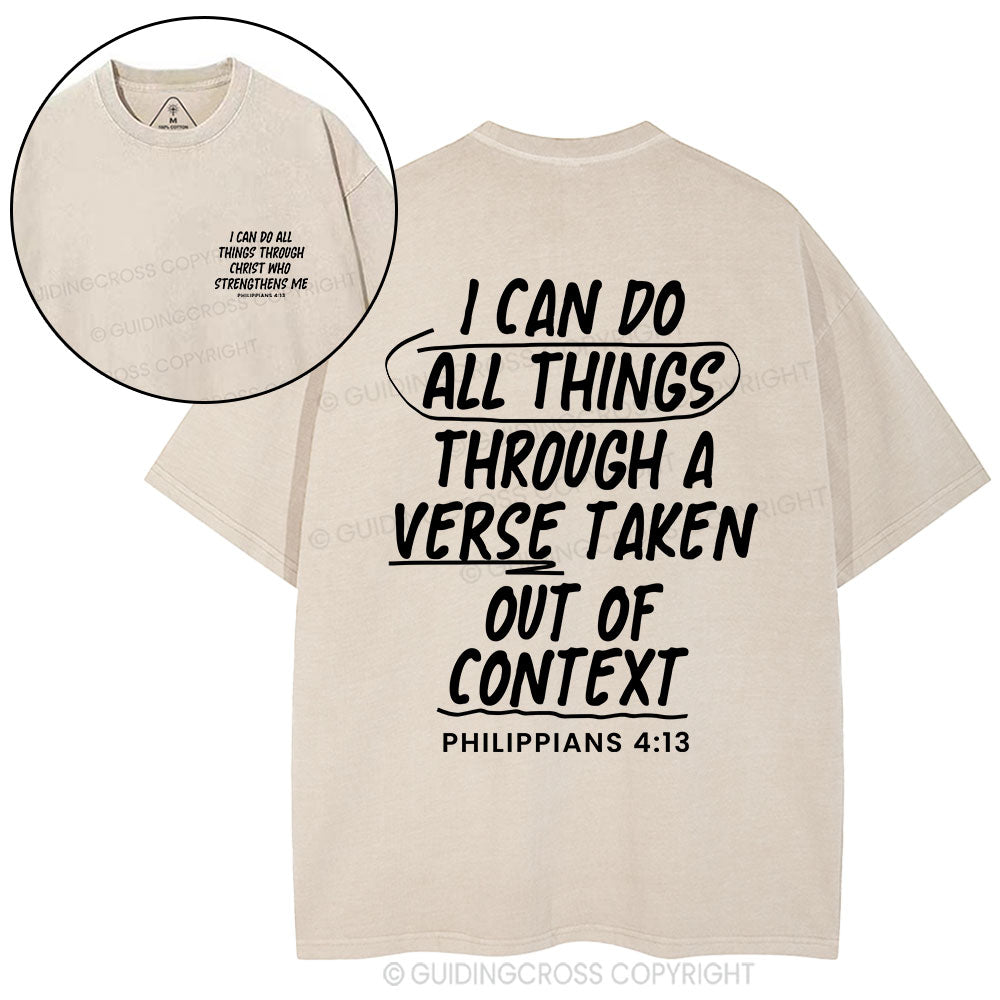 I Can Do All Things Through A Verse Christian Washed T-Shirt