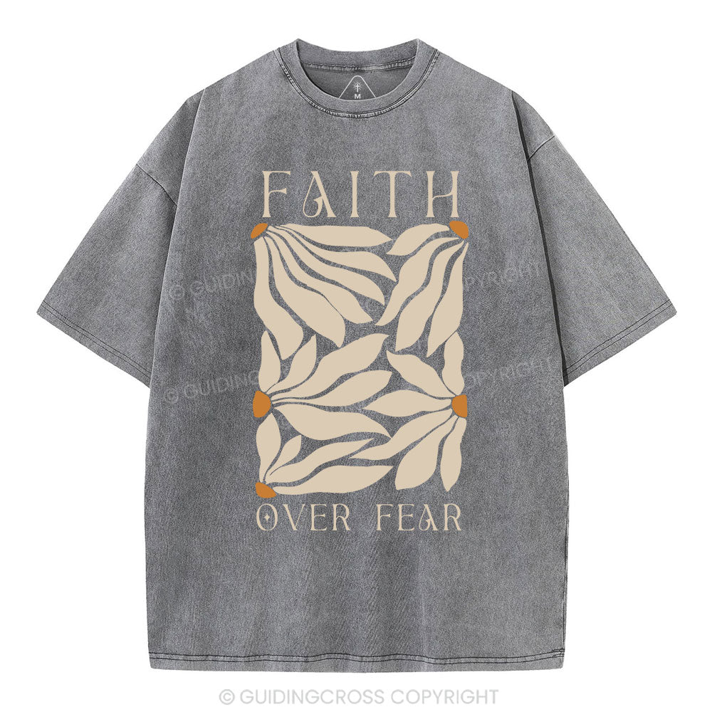 Faith Over Fear Christian Washed T-Shirt