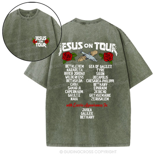 Jesus On Tour Christian Washed T-Shirt