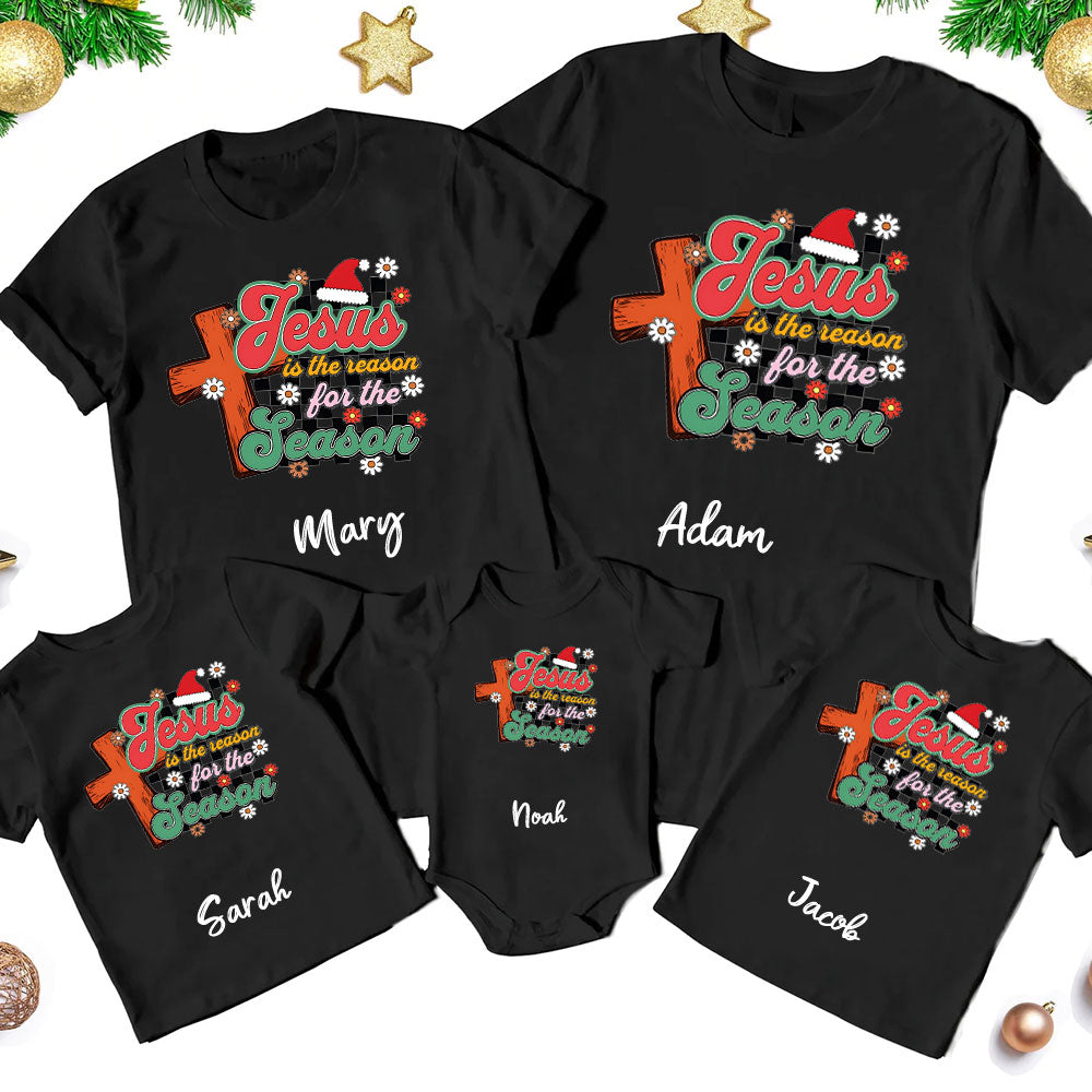 Personalized Jesus Is The Reason For The Season Family Matching Shirts