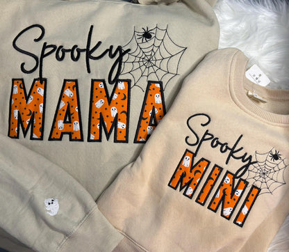 Custom Embroidered Halloween Spooky MAMA Sweatshirt for Halloween | Halloween Gift