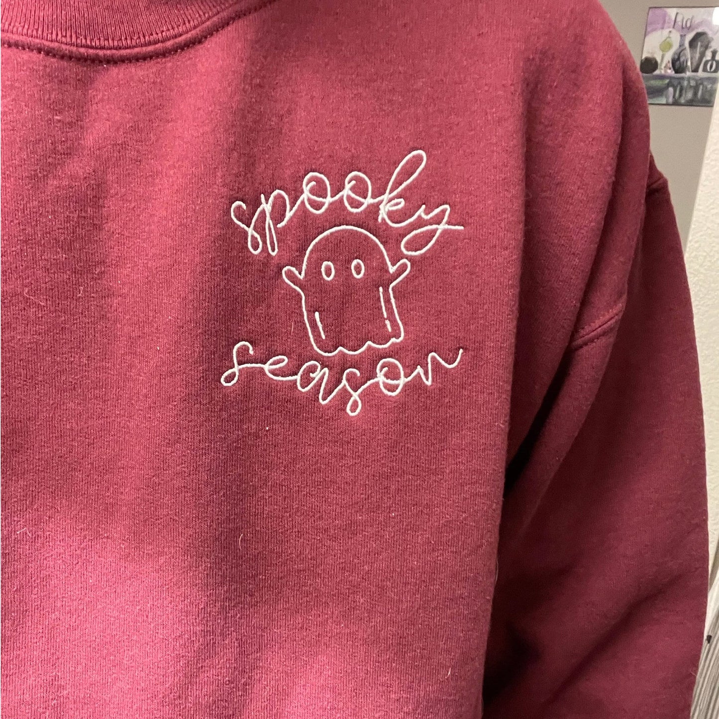 Custom Embroidered Halloween Spooky Season Sweatshirt | Cute Ghost Halloween