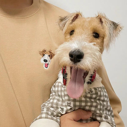 Custom Embroidered Pet Sweatshirt from Your Photo | Custom Embroidery Pet Lover Sweatshirt