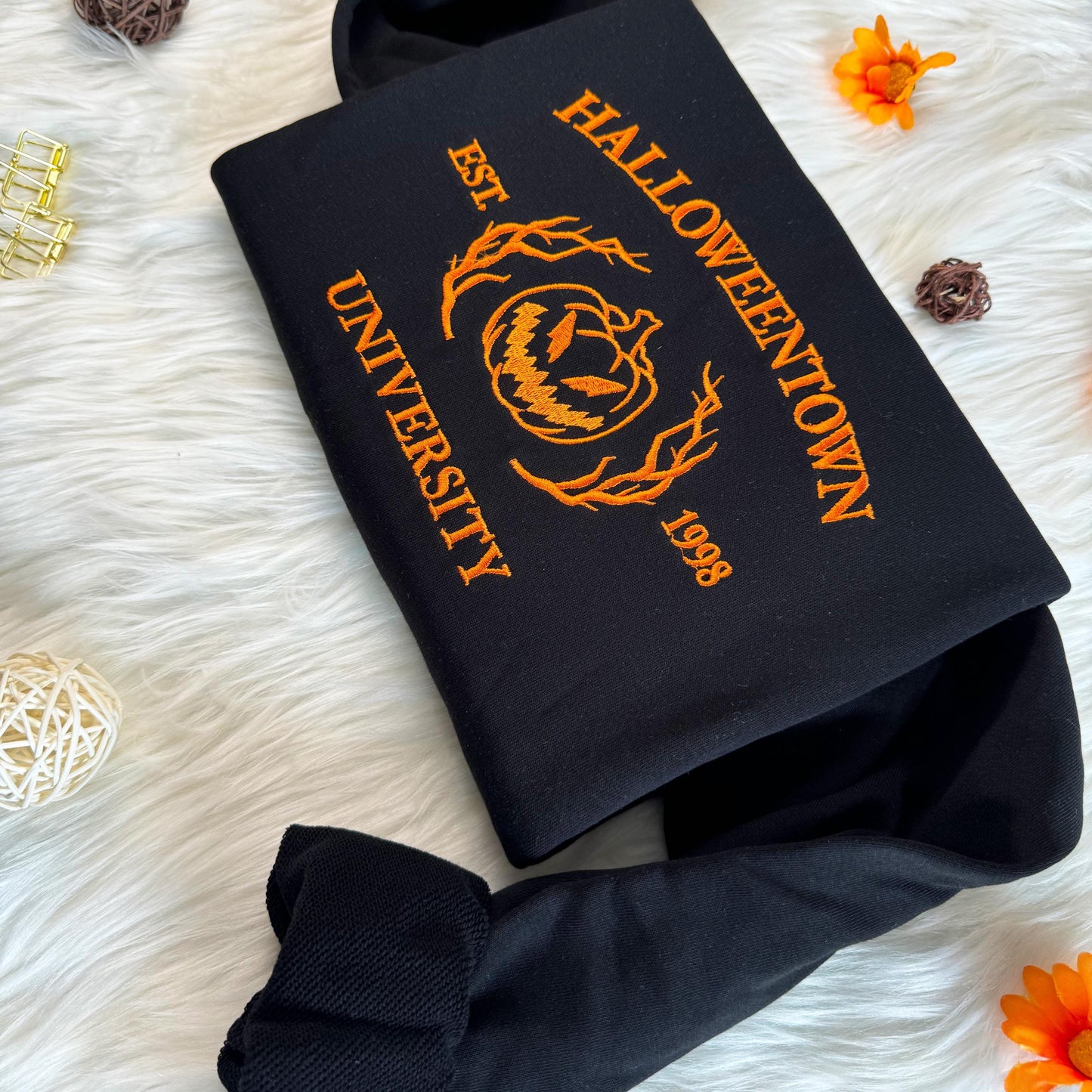 Custom Embroidered Halloween Halloweentwon Sweatshirt | Halloween Gift