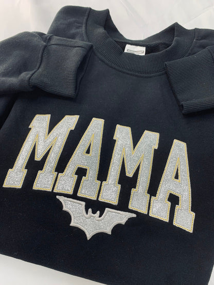 Custom Embroidered Halloween Glitter Applique Mama Sweatshirt | Halloween Gift for Mama