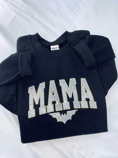 Custom Embroidered Halloween Glitter Applique Mama Sweatshirt | Halloween Gift for Mama
