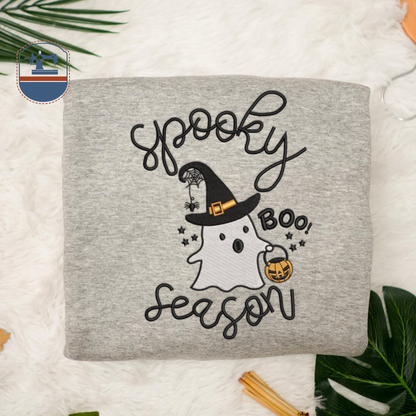 Custom Embroidered Halloween Spooky Witch Season Sweatshirt | Halloween Gift