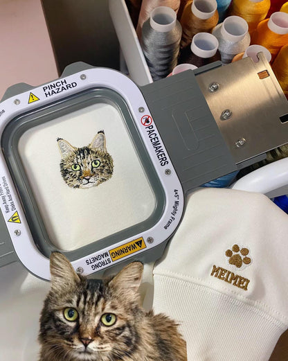 Custom Embroidered Pet Sweatshirt from Your Photo | Custom Embroidery Pet Lover Sweatshirt