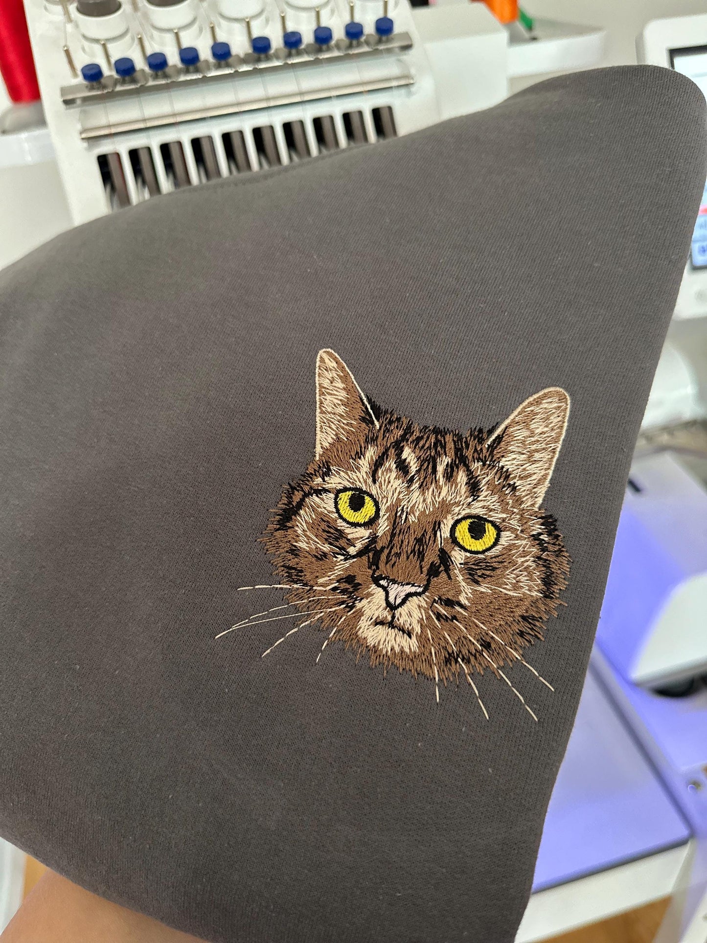 Custom Embroidered Pet Sweatshirt from Your Photo | Custom Embroidery Pet Lover Sweatshirt