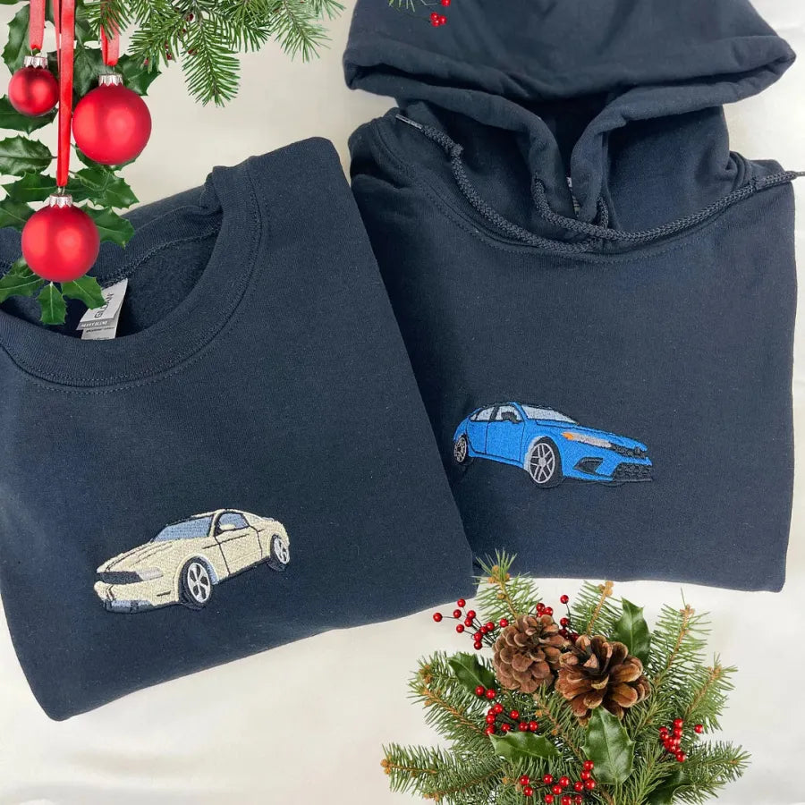 Custom Car/Motorcycle Embroidered Hoodie Tee Sweatshirt