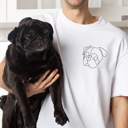 Custom Embroidered Pet T-shirt With Pet Photo-Gift For Pet Owners