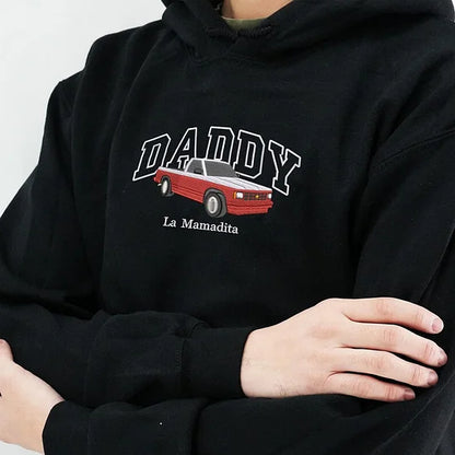 Custom Embroidered Car Sweatshirt For Dad - Personalized Shirt for Car Lover - Family Gift