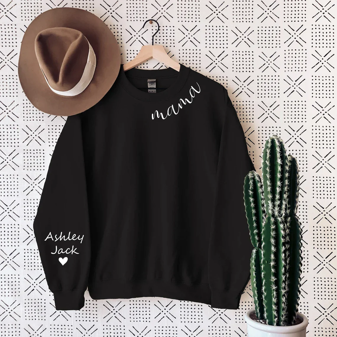 Minimalist Mama Est Sweatshirt, Personalized Mother's Day Gift