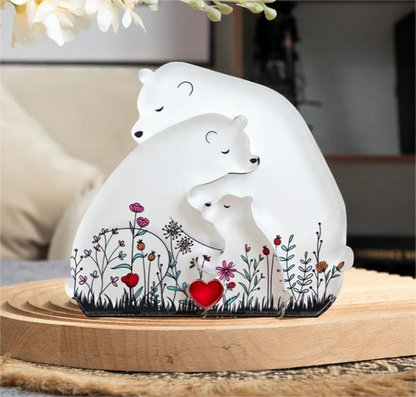 Hugging Bear Family Floral Version - Acrylic Bear Family Puzzle