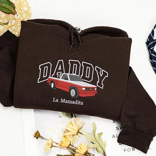 Custom Embroidered Car Sweatshirt For Dad - Personalized Shirt for Car Lover - Family Gift