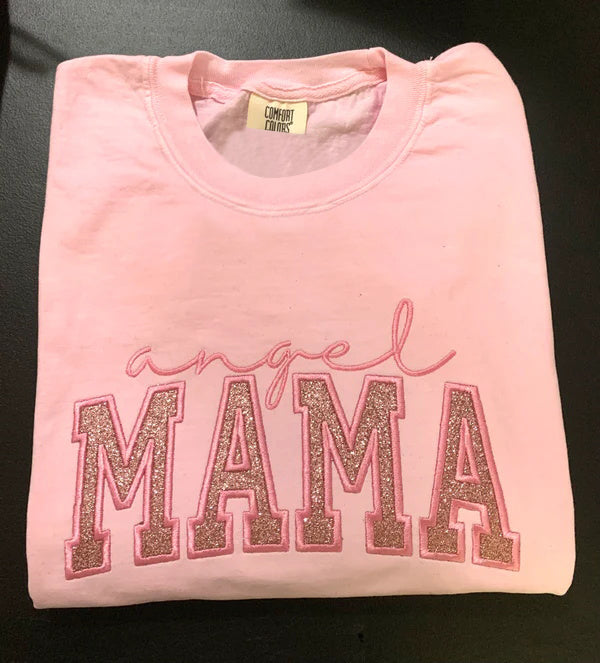 Angel MAMA Glitter Embroidered Shirt/Sweater-Gift For MAMA