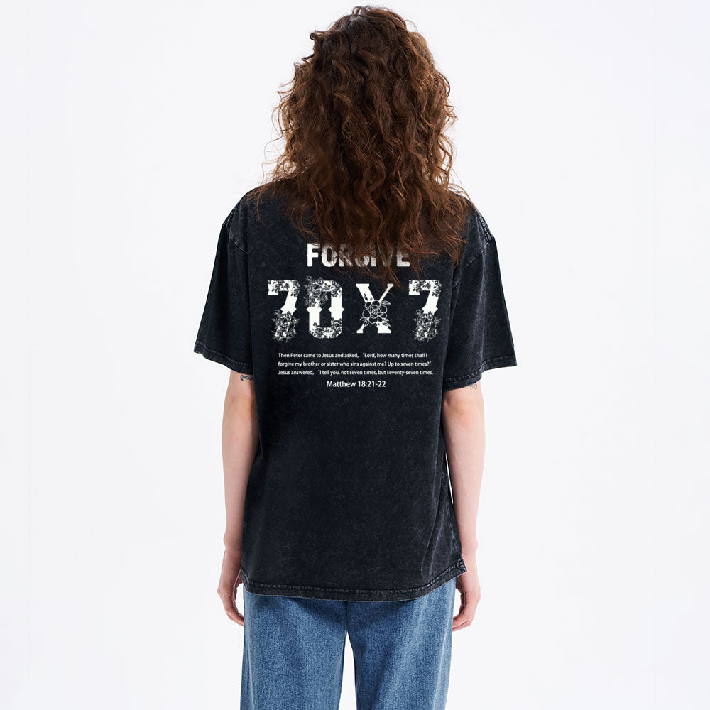 Forgive 70X7 Christian Washed T-Shirt