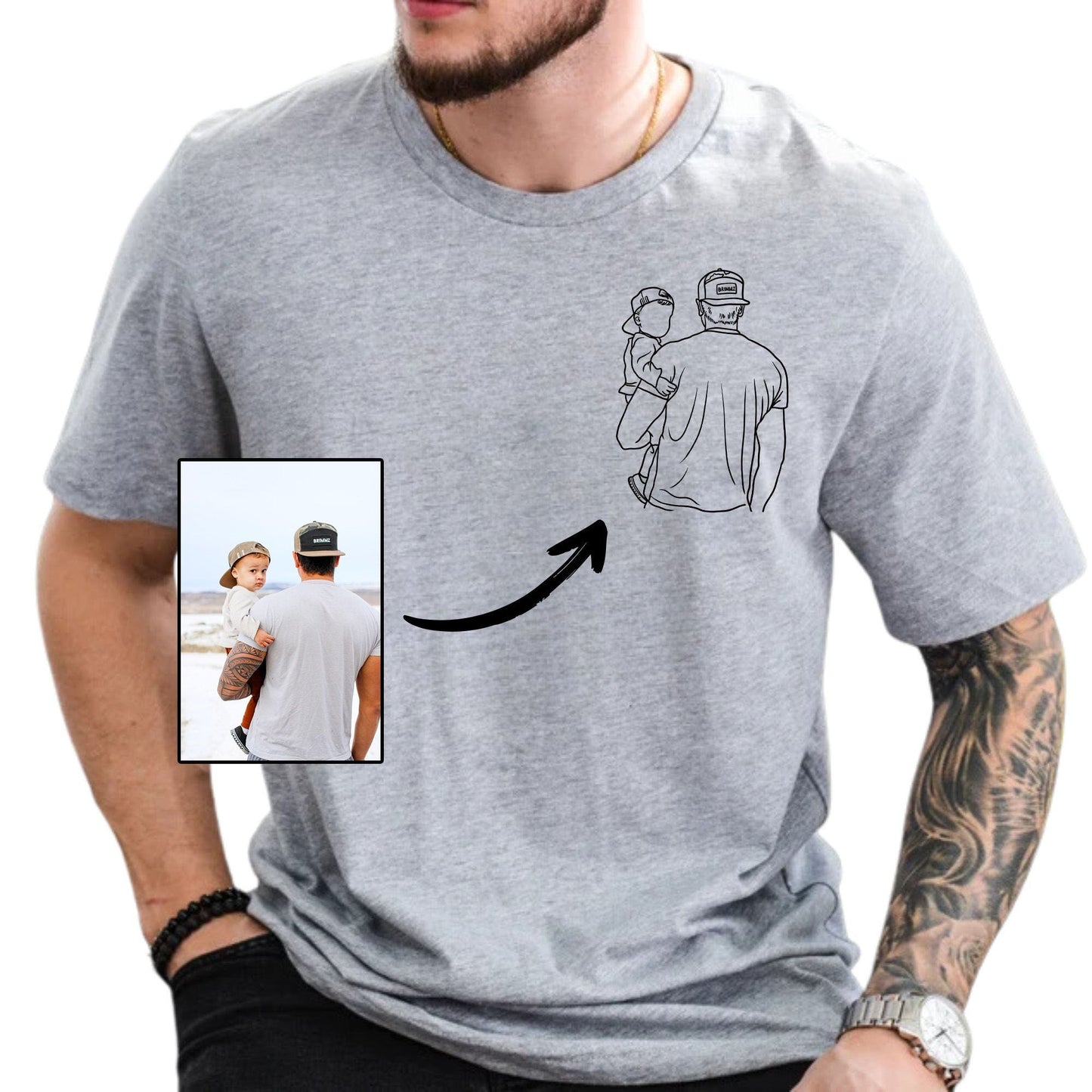 To My Man - Custom Photo Embroidery Shirt
