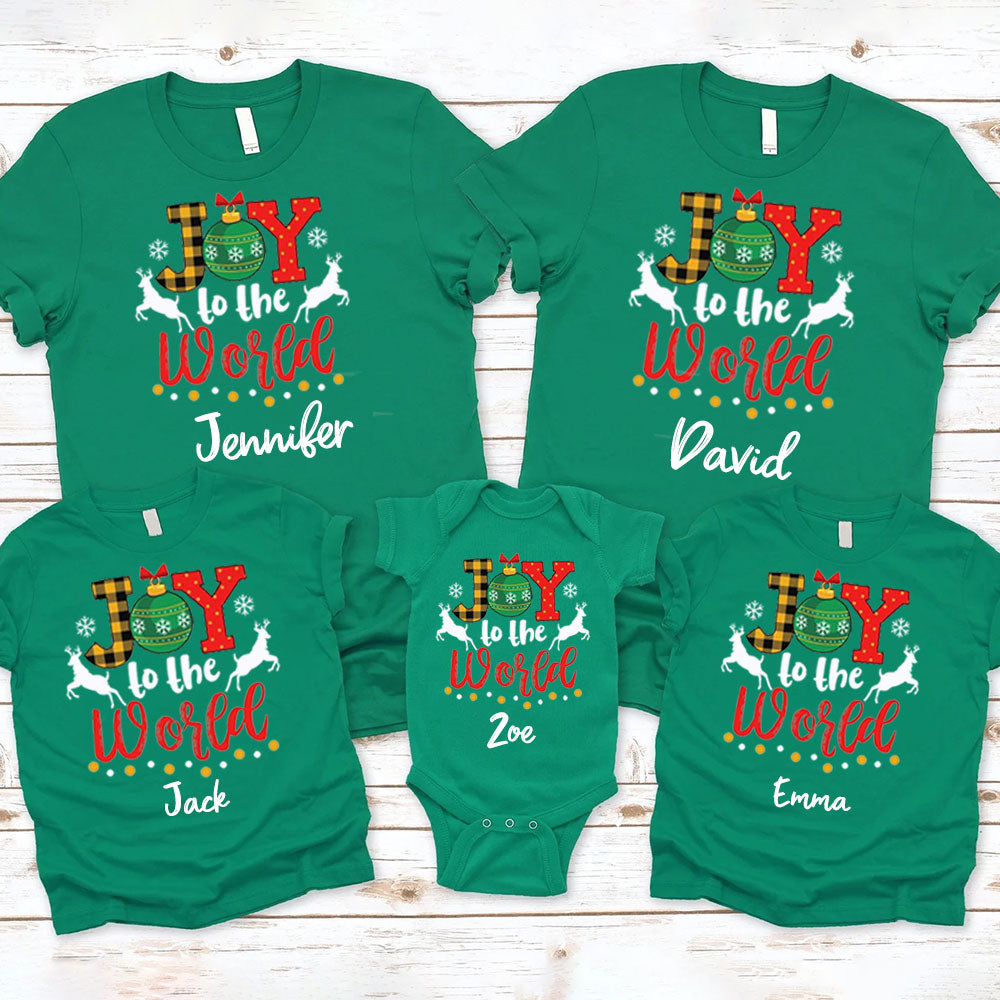 Personalized Joy to the World Christmas Family Matching Shirt