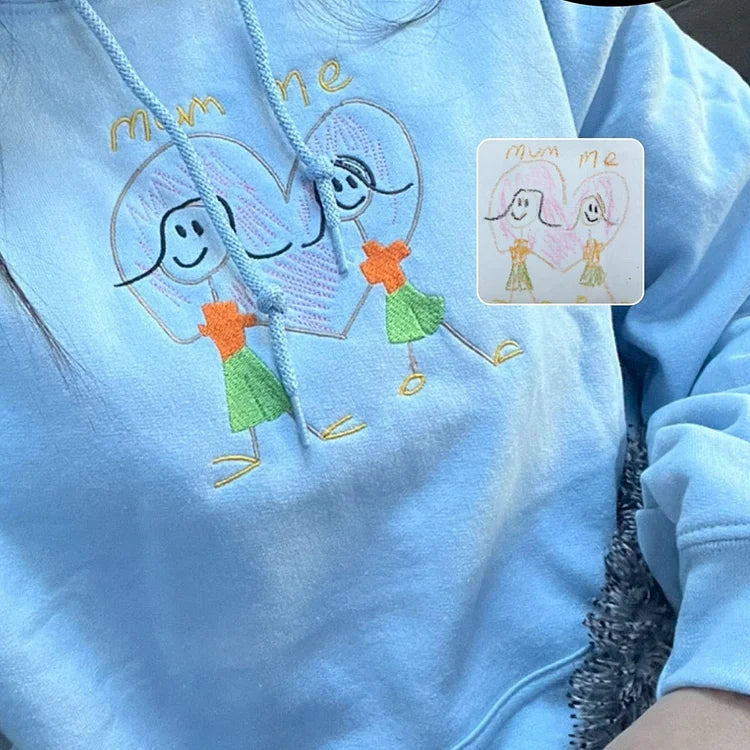 Custom Kids Drawing T-shirt – Personalized Art Sweatshirt, Unique Gift for Mom, Dad, or Grandparents
