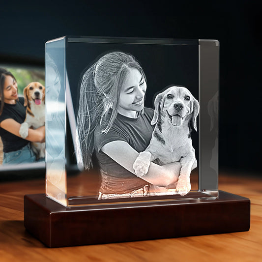Custom 3D Photo Crystal Engraving – Personalized Laser Etched Keepsake