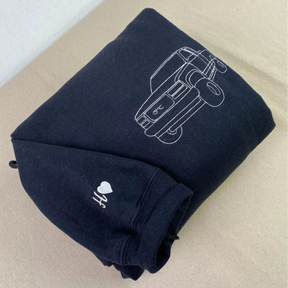 Customized Outline Portrait Car Embroidered Sweatshirt