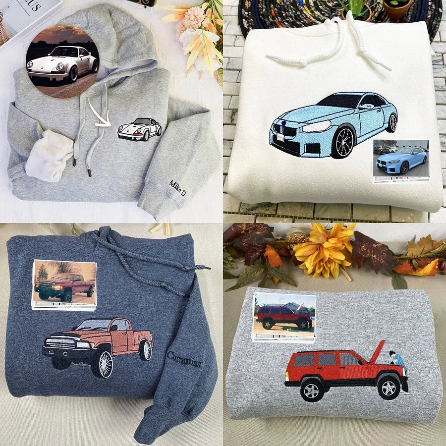 Customized Car Embroidered Sweatshirt
