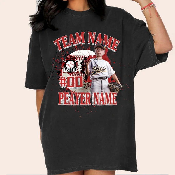 Baseball/Football/Soccer/Softball/Hockey Shirt Personalized Photo Shirt Custom Sports Mom Football Season Ball