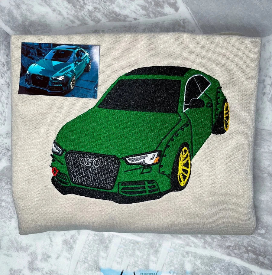 Custom Car Embroidered Crewneck & Hoodies – The Perfect Gift for Dad or Husband!