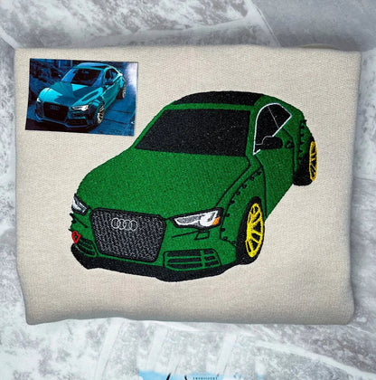 Custom Car Embroidered Crewneck & Hoodies – The Perfect Gift for Dad or Husband!