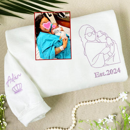 Custom Embroidered Portrait From Photo Hoodie