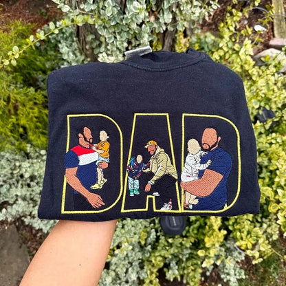 Custom Family Embroidered Sweatshirt – A Unique and Heartwarming Gift for Dad or Mom