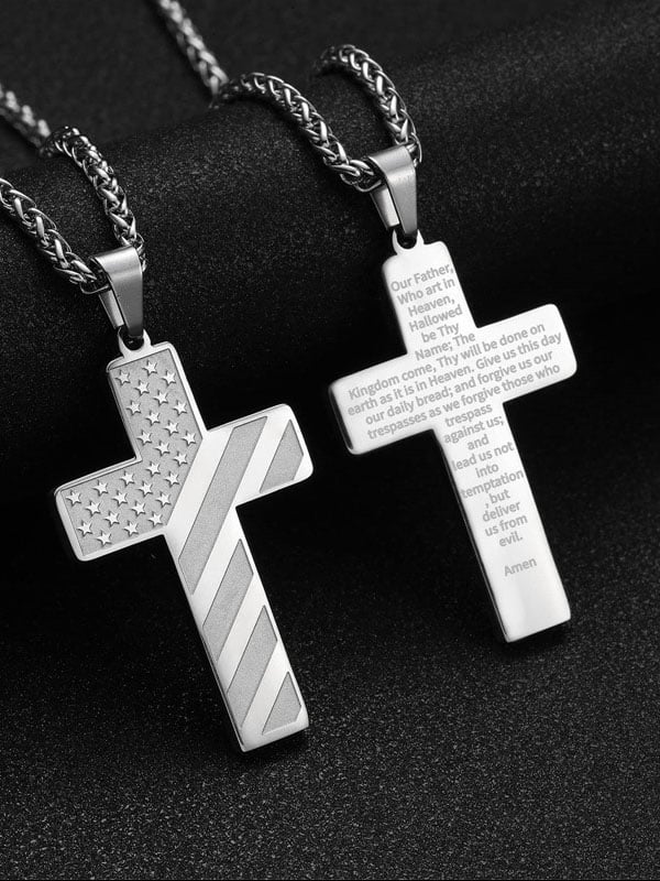 Cross Flag Alloy Necklace