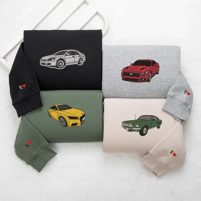 Customized Car Embroidered Sweatshirt
