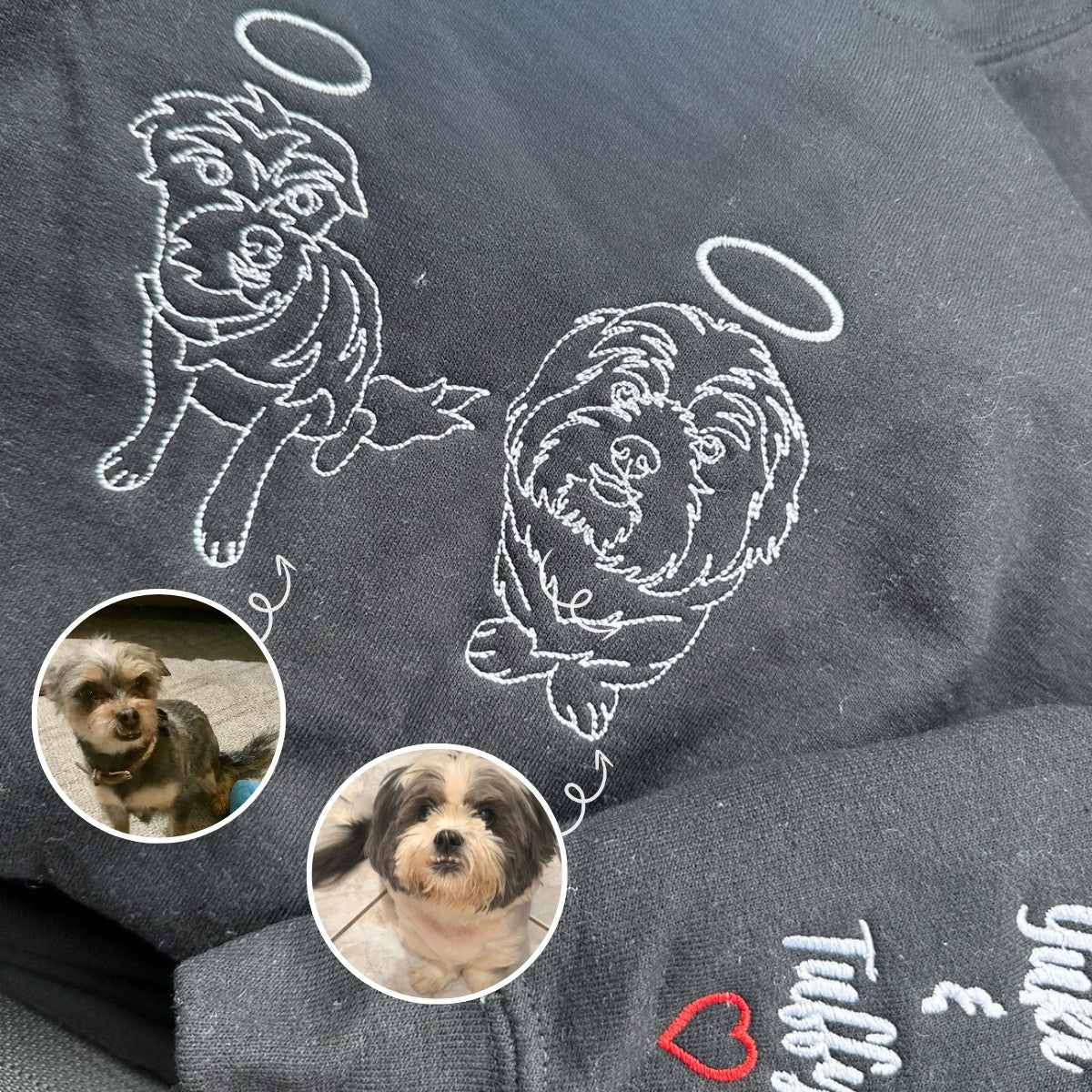 Custom Dog Dad Sweatshirt Embroidered Pet Face Name Portraits Photo | Gifts for Pet Lovers